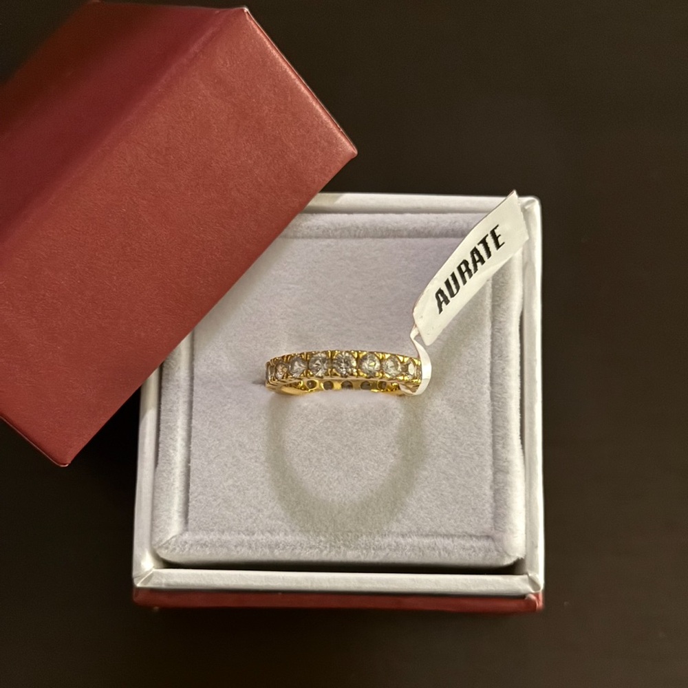 Aurate Eternity Ring - Gold with White Sapphires